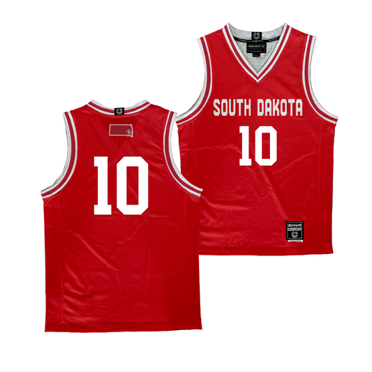 South Dakota Women's Basketball Red Jersey - Adara Groman