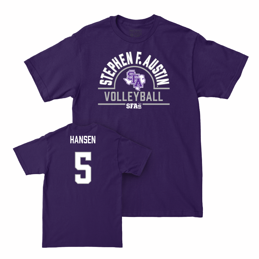 SFA Women's Beach Volleyball Purple Arch Tee - Katherine Hansen