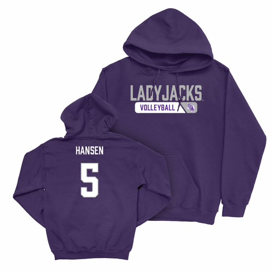 SFA Women's Beach Volleyball Purple Staple Hoodie - Katherine Hansen