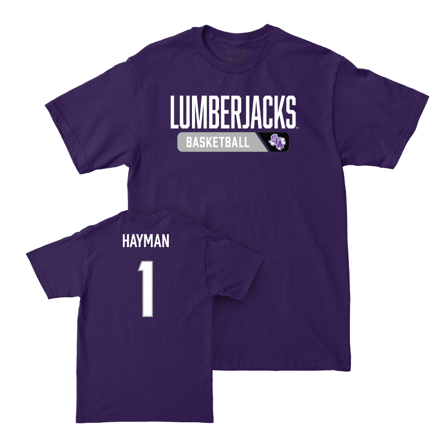 SFA Men's Basketball Purple Staple Tee  - Kyle Hayman