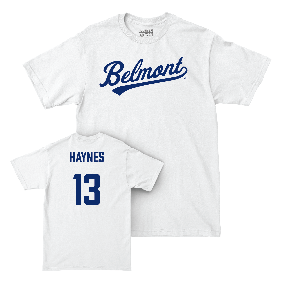 Belmont Men's Basketball White Script Comfort Colors Tee  - Cooper Haynes