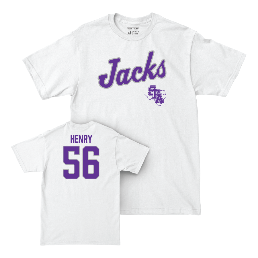 SFA Football White Script Comfort Colors Tee   - Jake Henry