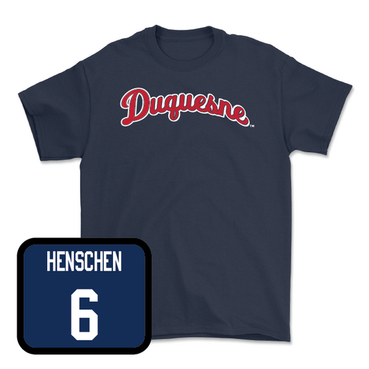 Duquesne Women's Volleyball Navy Script Tee - Carsyn Henschen