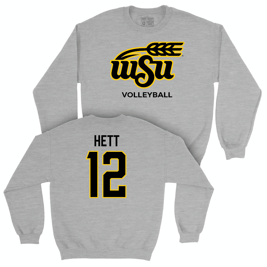 Wichita State Women's Volleyball Sport Grey Stacked Crew  - Grace Hett