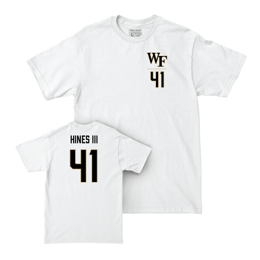 Wake Forest Football White Logo Comfort Colors Tee  - Andrew Hines III