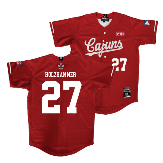 Louisiana Baseball Red Vintage Jersey  - Matthew Holzhammer