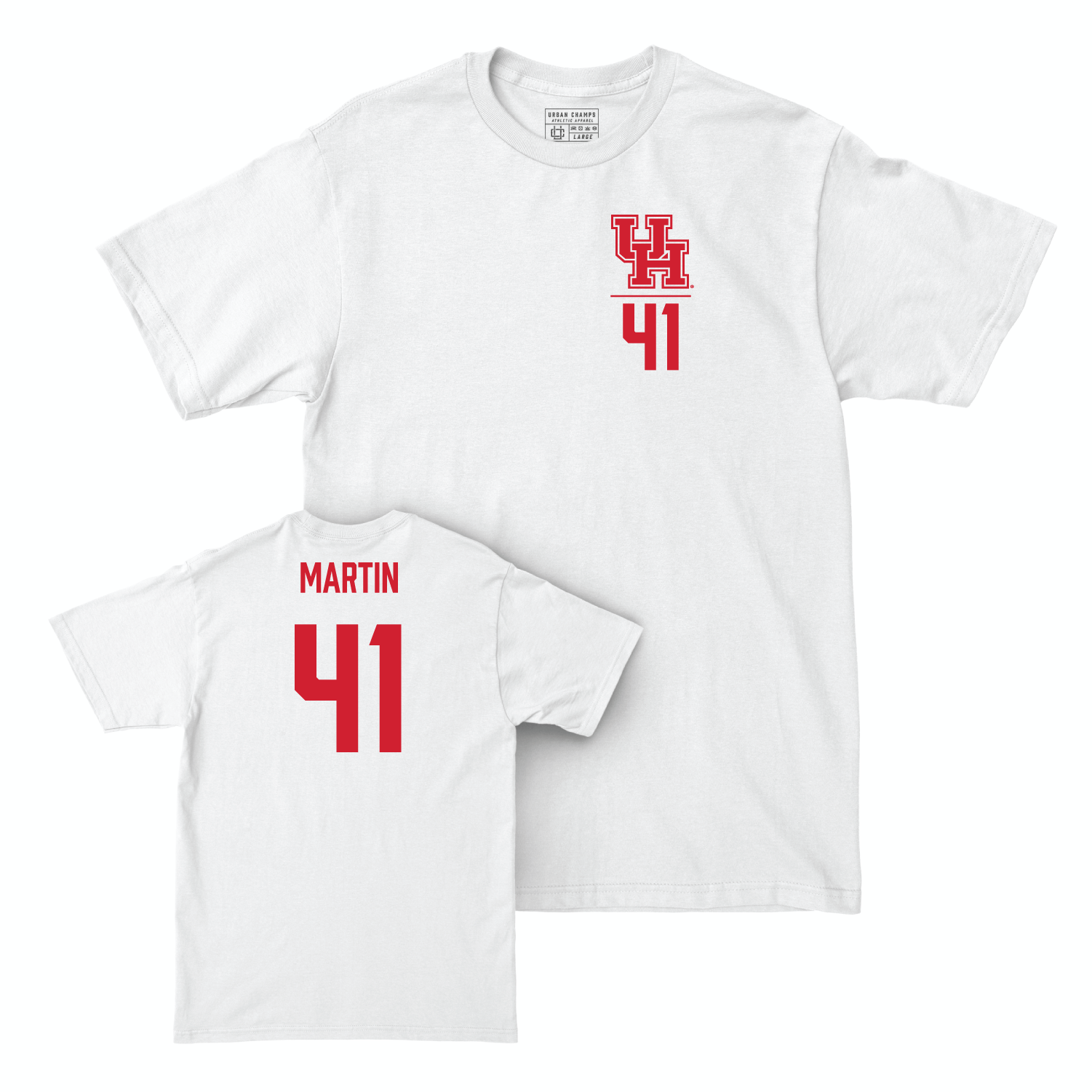 Houston Football White Logo Comfort Colors Tee - Jack Martin Small