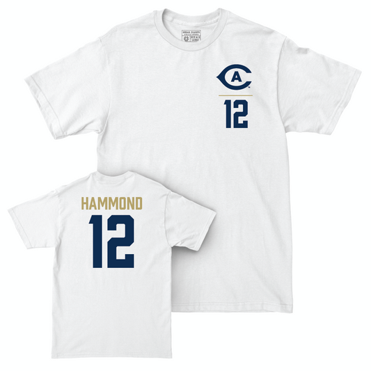 UC Davis Men's Soccer White Logo Comfort Colors Tee - Carson Hammond | #12