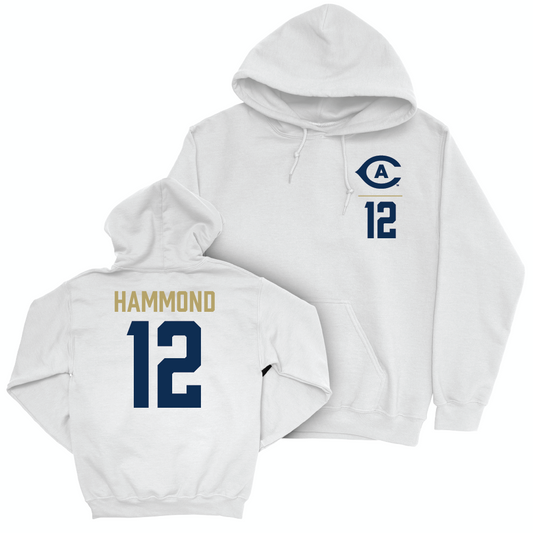 UC Davis Men's Soccer White Logo Hoodie - Carson Hammond | #12