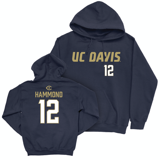 UC Davis Men's Soccer Navy Sideline Hoodie - Carson Hammond | #12