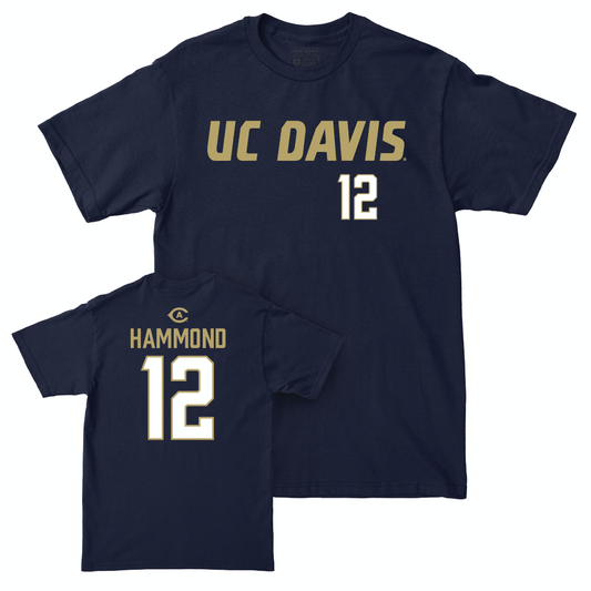 UC Davis Men's Soccer Navy Sideline Tee - Carson Hammond | #12