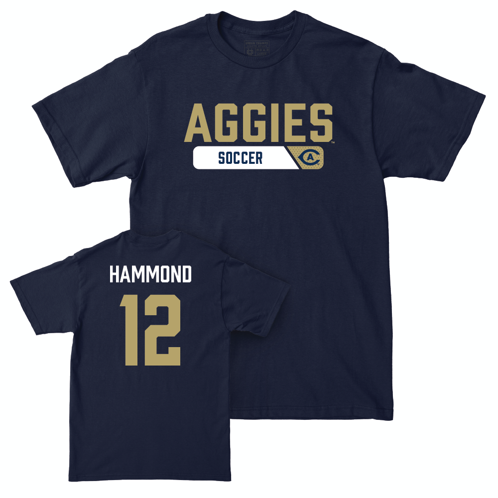 UC Davis Men's Soccer Navy Staple Tee - Carson Hammond | #12