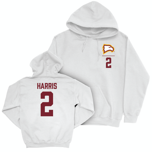 Winthrop Men's Soccer White Logo Hoodie  - Kalani Harris