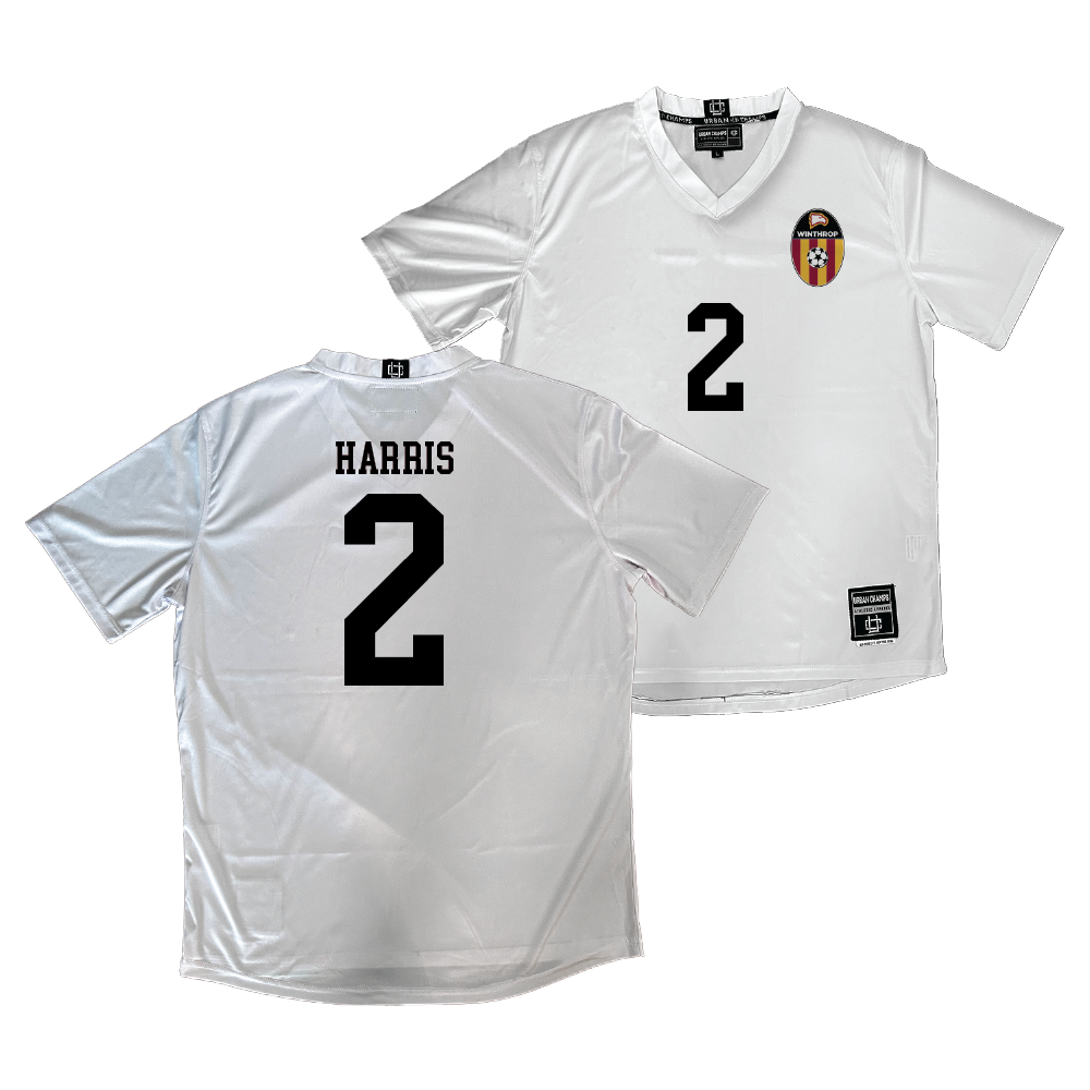 Winthrop Men's Soccer White Jersey  - Kalani Harris