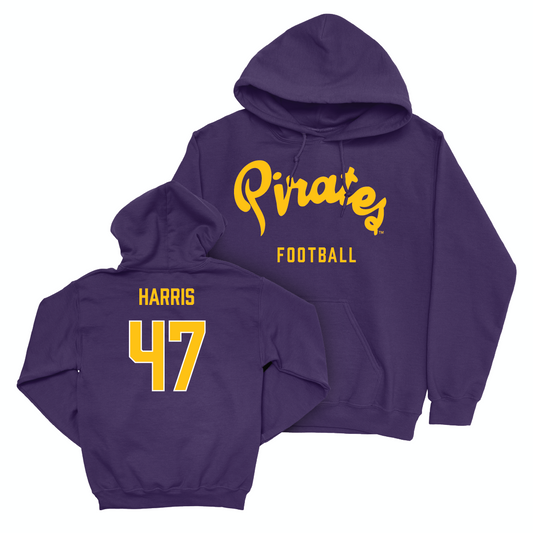 East Carolina Football Purple Script Hoodie   - Rahjai Harris