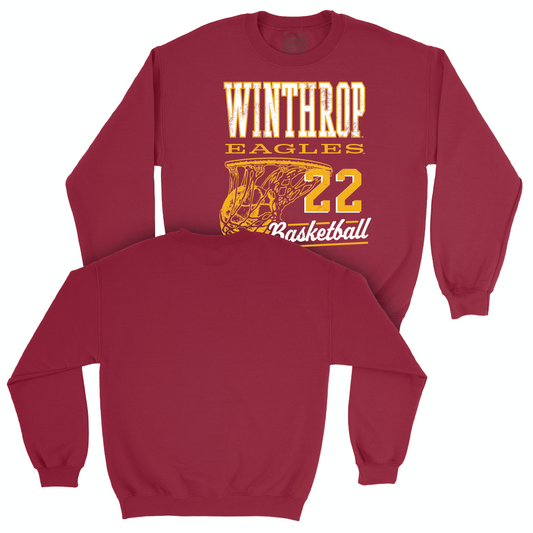 Winthrop Men's Basketball Maroon Hoops Crew - Henry Harrison