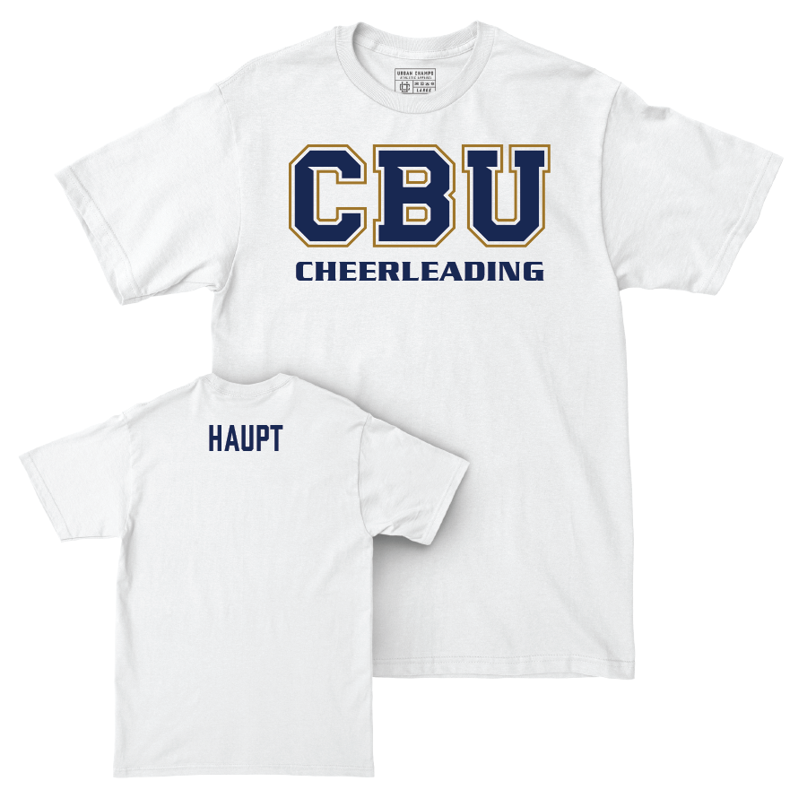 CBU Women's Cheerleading White Comfort Colors Classic Tee  - Kendal Haupt