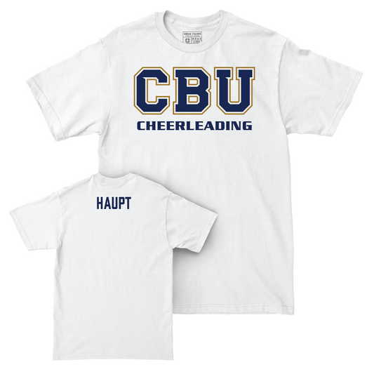 CBU Women's Cheerleading White Comfort Colors Classic Tee  - Kendal Haupt