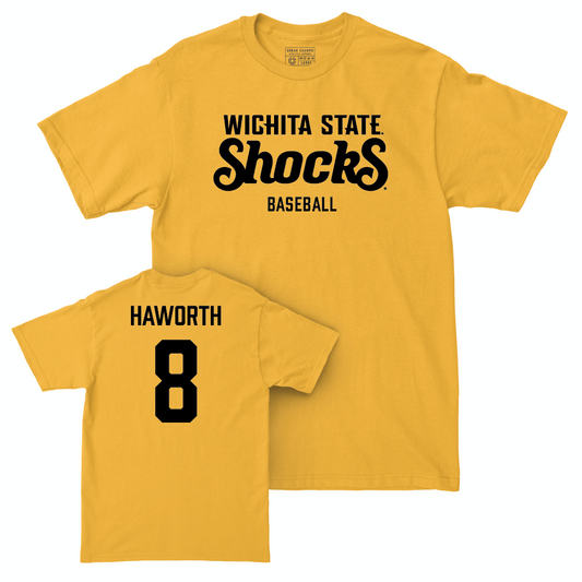 Wichita State Baseball Gold Shocks Tee - Lane Haworth