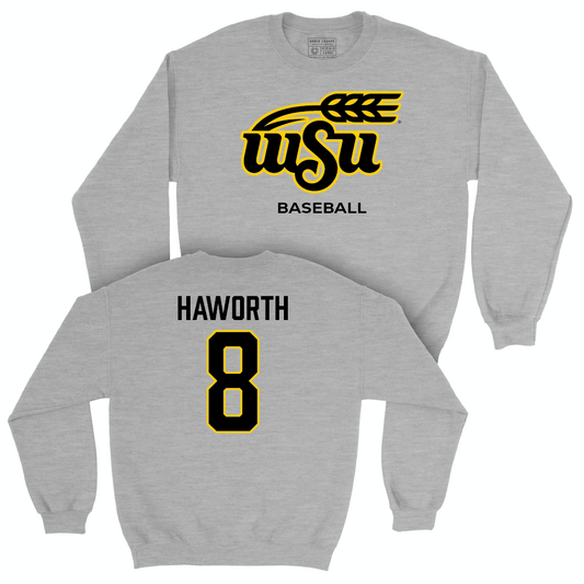 Wichita State Baseball Sport Grey Stacked Crew - Lane Haworth