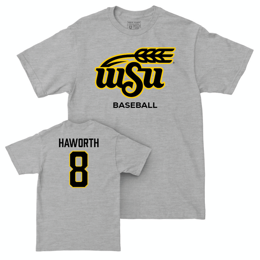 Wichita State Baseball Sport Grey Stacked Tee - Lane Haworth