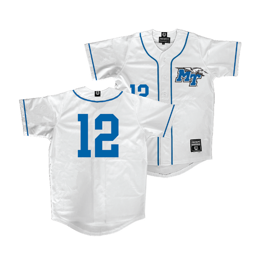 MTSU Baseball White Jersey - Brady Holloway | #12