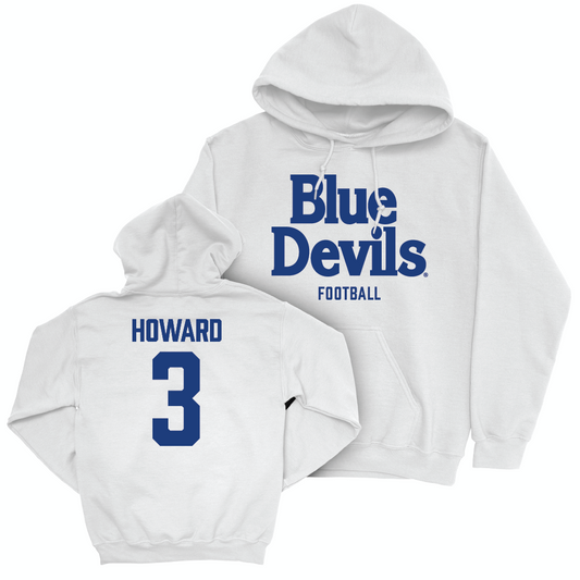 Duke Football White Blue Devils Hoodie - Alex Howard