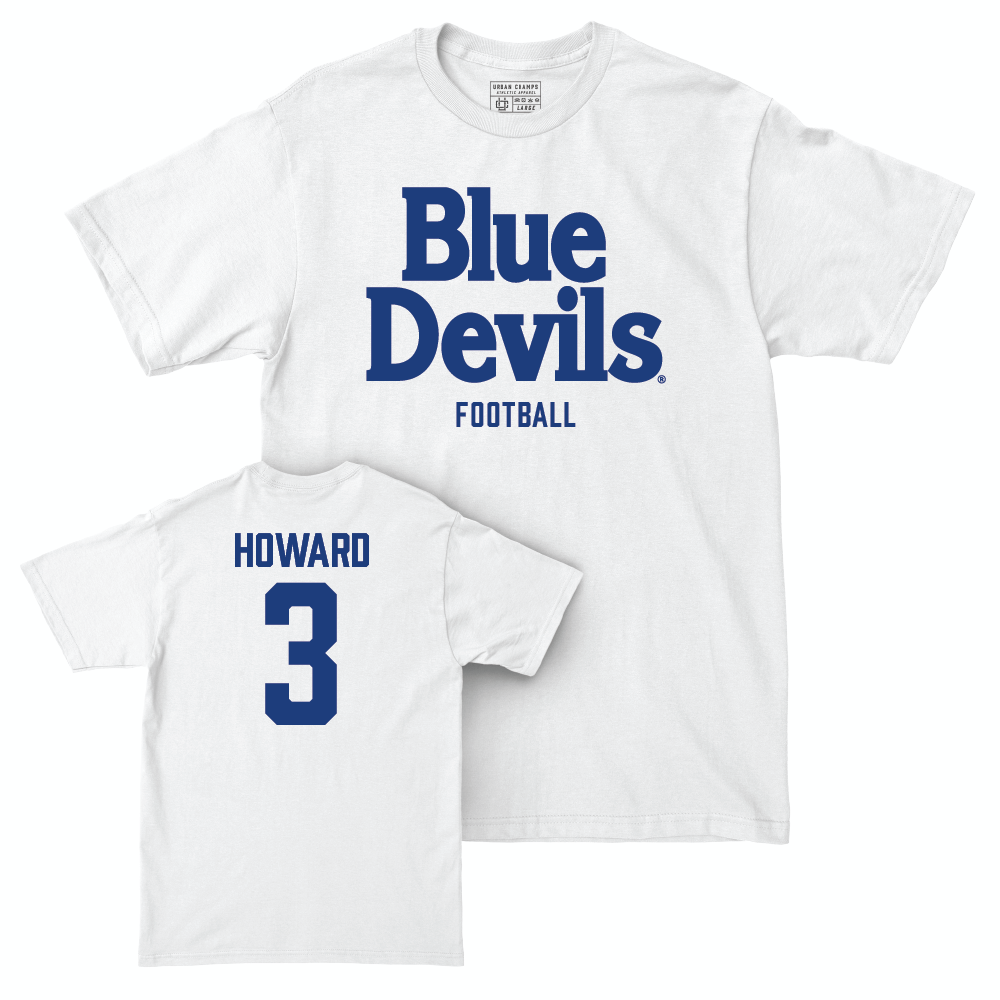 Duke Football White Blue Devils Comfort Colors Tee - Alex Howard