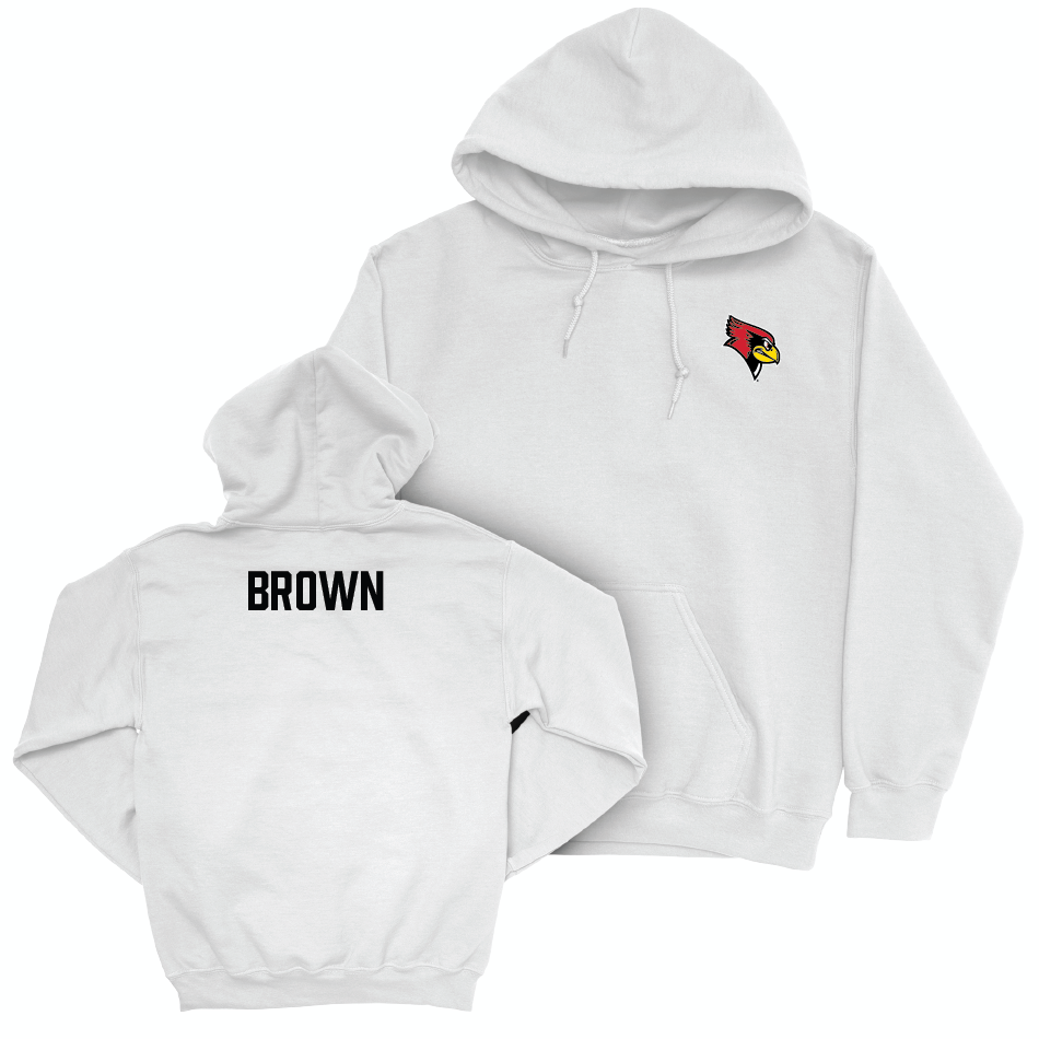 Illinois State Men's Track & Field White Logo Hoodie - Braeden Brown Small