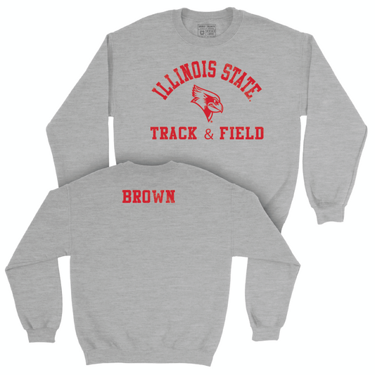 Illinois State Men's Track & Field Sport Grey Varsity Crew - Braeden Brown Small