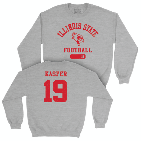 Illinois State Football Sport Grey Varsity Crew - Brett Kasper Small