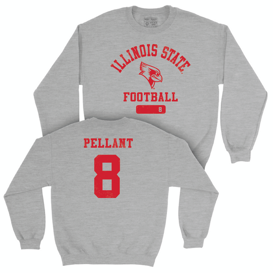 Illinois State Football Sport Grey Varsity Crew - Beckham Pellant Small