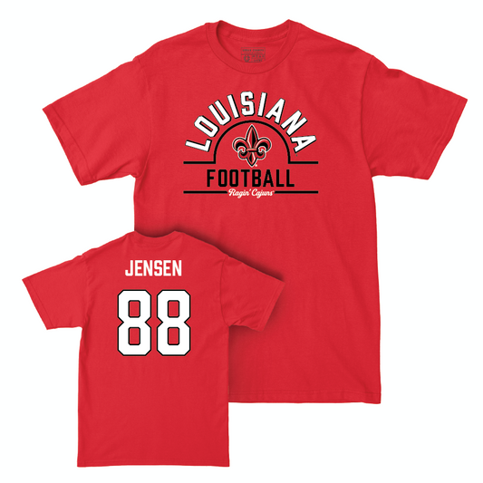 Louisiana Football Red Arch Tee  - Caden Jensen