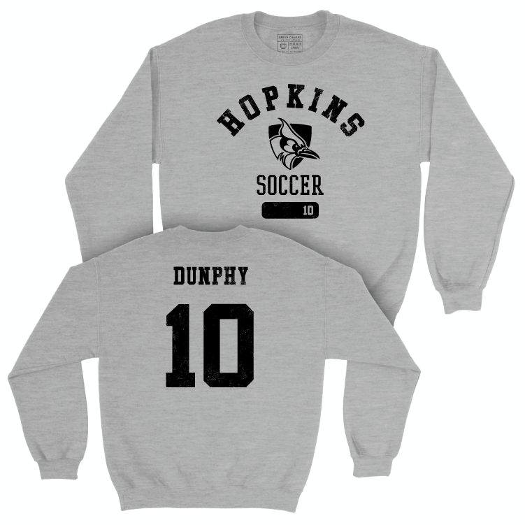 Johns Hopkins Men's Soccer Sport Grey Varsity Crew - Aidan Dunphy Small