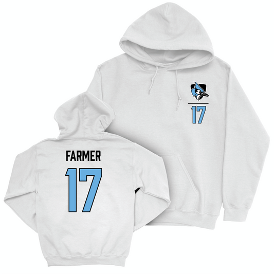 Johns Hopkins Field Hockey White Logo Hoodie - Ada Farmer Small