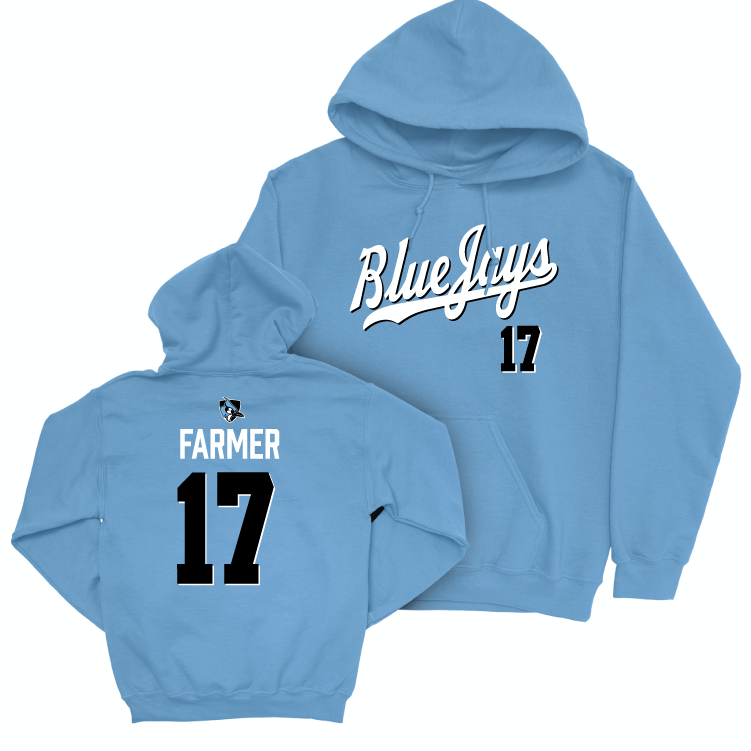 Johns Hopkins Field Hockey Blue Script Hoodie - Ada Farmer Small