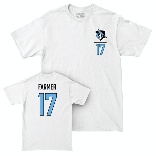 Johns Hopkins Field Hockey White Logo Comfort Colors Tee - Ada Farmer Small