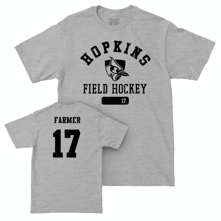 Johns Hopkins Field Hockey Sport Grey Varsity Tee - Ada Farmer Small