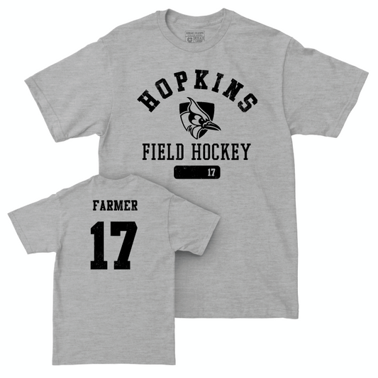 Johns Hopkins Field Hockey Sport Grey Varsity Tee - Ada Farmer Small