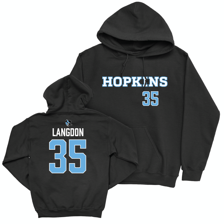 Johns Hopkins Women's Lacrosse Black Sideline Hoodie - Ashley Langdon Small