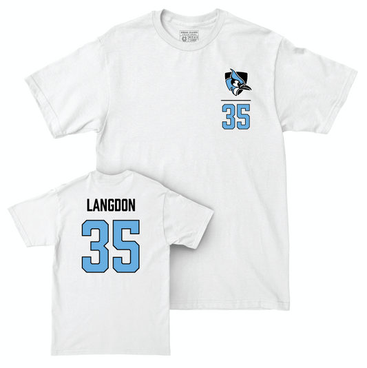 Johns Hopkins Women's Lacrosse White Logo Comfort Colors Tee - Ashley Langdon Small