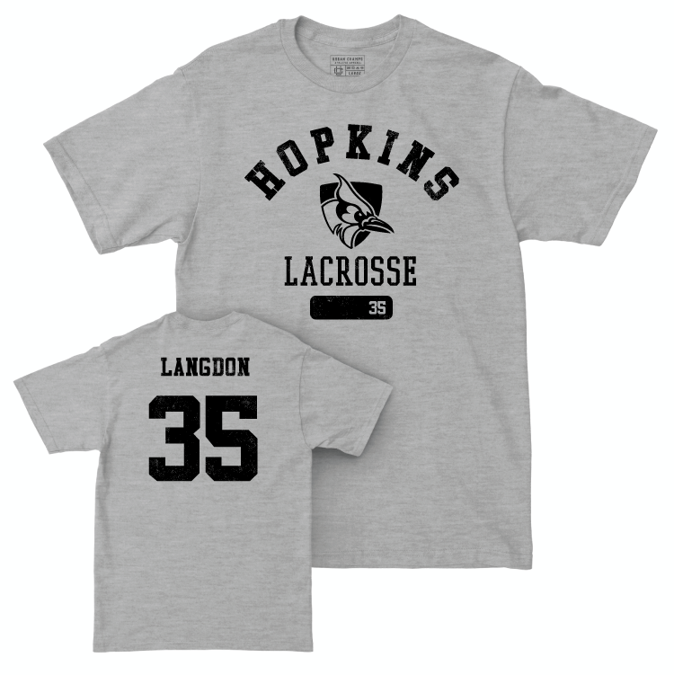 Johns Hopkins Women's Lacrosse Sport Grey Varsity Tee - Ashley Langdon Small