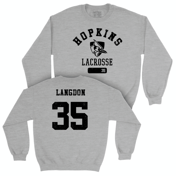 Johns Hopkins Women's Lacrosse Sport Grey Varsity Crew - Ashley Langdon Small