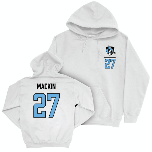 Johns Hopkins Women's Lacrosse White Logo Hoodie - Ashley Mackin Small