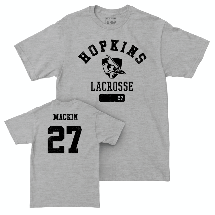 Johns Hopkins Women's Lacrosse Sport Grey Varsity Tee - Ashley Mackin Small