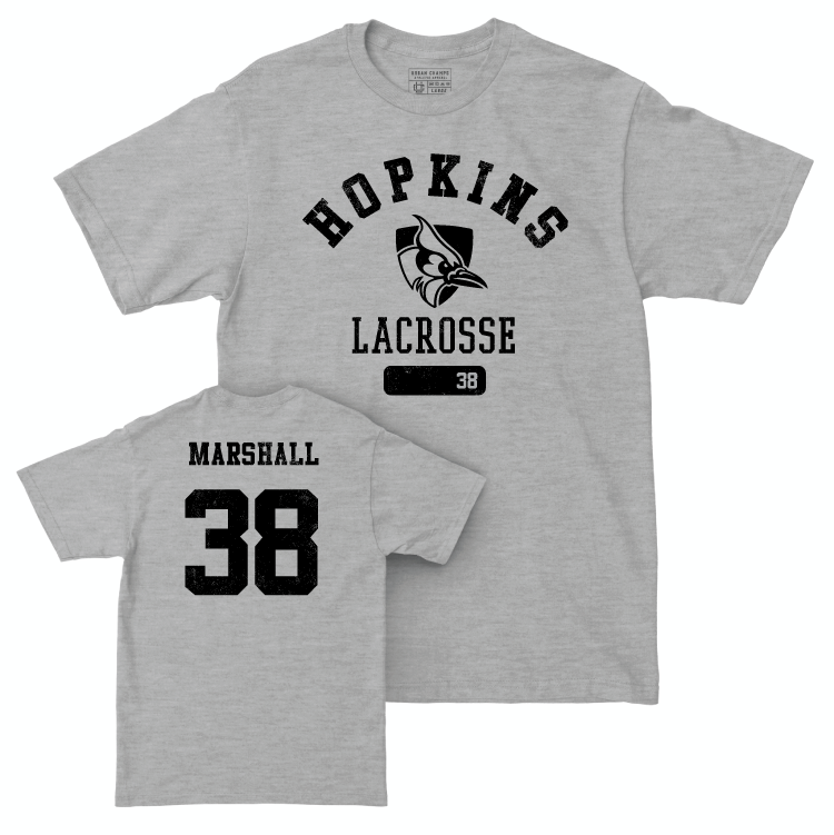 Johns Hopkins Women's Lacrosse Sport Grey Varsity Tee - Annie Marshall Small