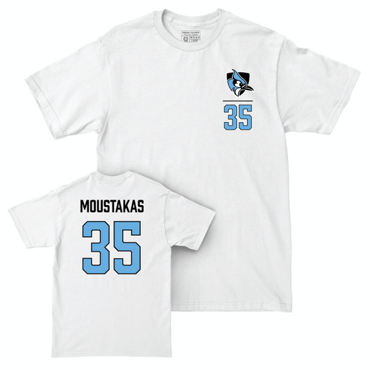 Johns Hopkins Football White Logo Comfort Colors Tee - Atticus Moustakas Small