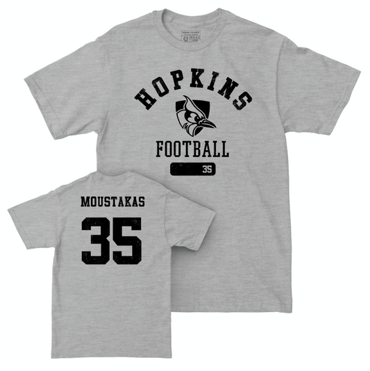 Johns Hopkins Football Sport Grey Varsity Tee - Atticus Moustakas Small