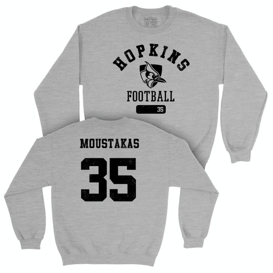 Johns Hopkins Football Sport Grey Varsity Crew - Atticus Moustakas Small