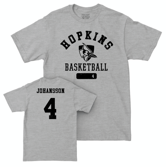 Johns Hopkins Men's Basketball Sport Grey Varsity Tee - Brian Johansson Small